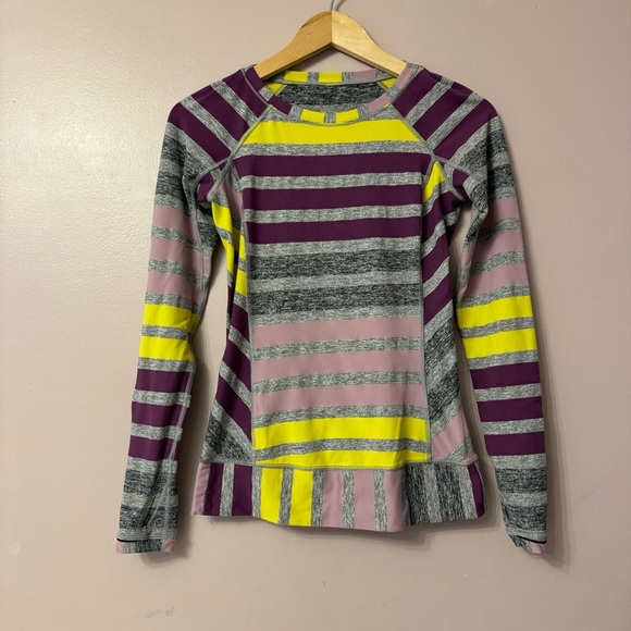 Lululemon Race Your Pace Long Sleeve Triplet Twin Stripe Women Size 4 - Picture 3 of 10